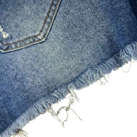 Project Rebel Juniors Size 3 Denim Jean Booty Shorts Distressed Cutoffs Frayed - Picture 5 of 11